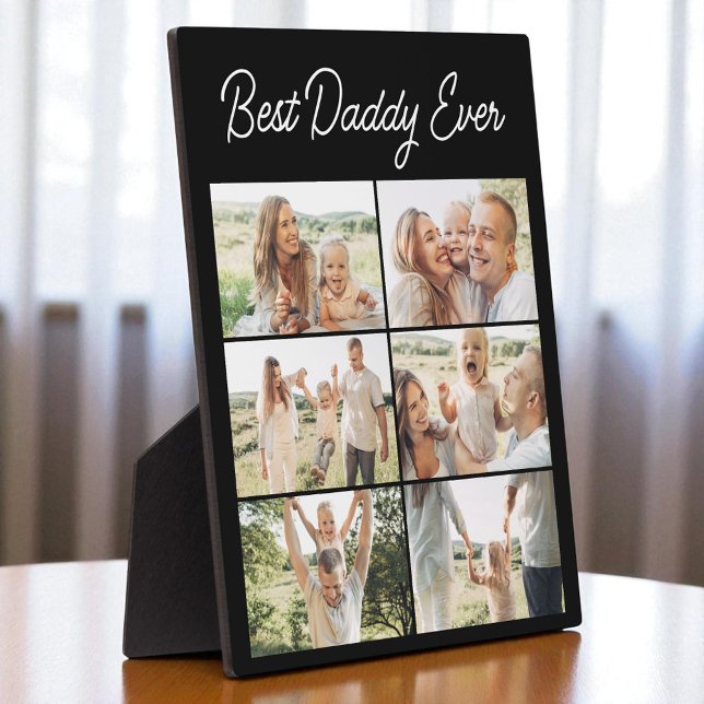 Plaque Photo Father's Day 6 Photo Collage Best Daddy Ever  (Créateur téléchargé)