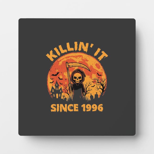 Plaque Photo Faucheur d'Halloween depuis 1996 Conception d'anni (Devant)