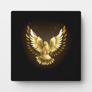 Plaque Photo Faux Gold Foil Peace Dove en noir