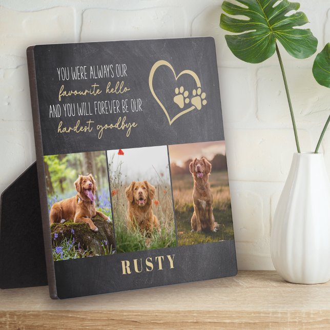 Plaque Photo Favori Bonjour Au revoir Mémorial d'animal de comp (Créateur téléchargé)