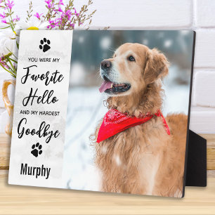 Plaque Photo Favori Hello Hardest Goodbye Pet Memorial Photo