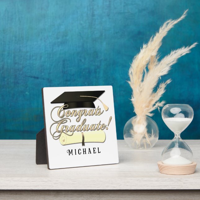 Plaque Photo Félicitations Diplôme d'études supérieures casquet (Insitu)