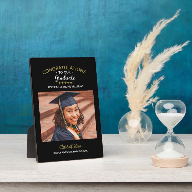 Plaque Photo Félicitations Diplômé sur mesure Photo Graduation (Côté)