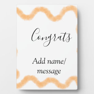 Plaque Photo Félicitations spirale orange bordure espagnole boh