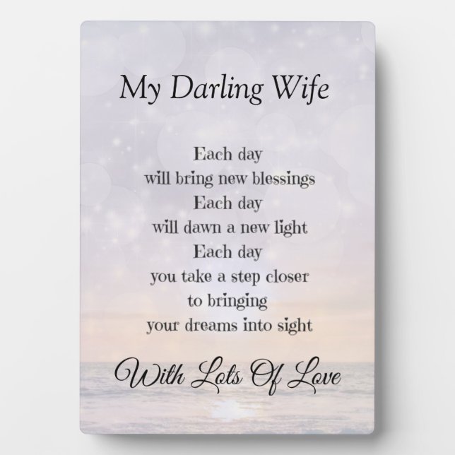 Plaque Photo Femme chère Amour et cadeau d'encouragement (Devant)