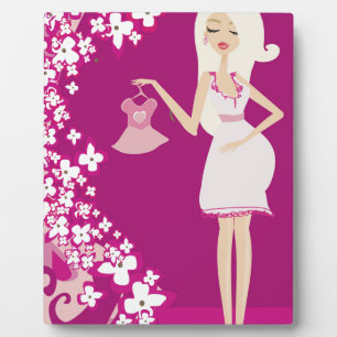 Plaque Photo femme enceinte blonde