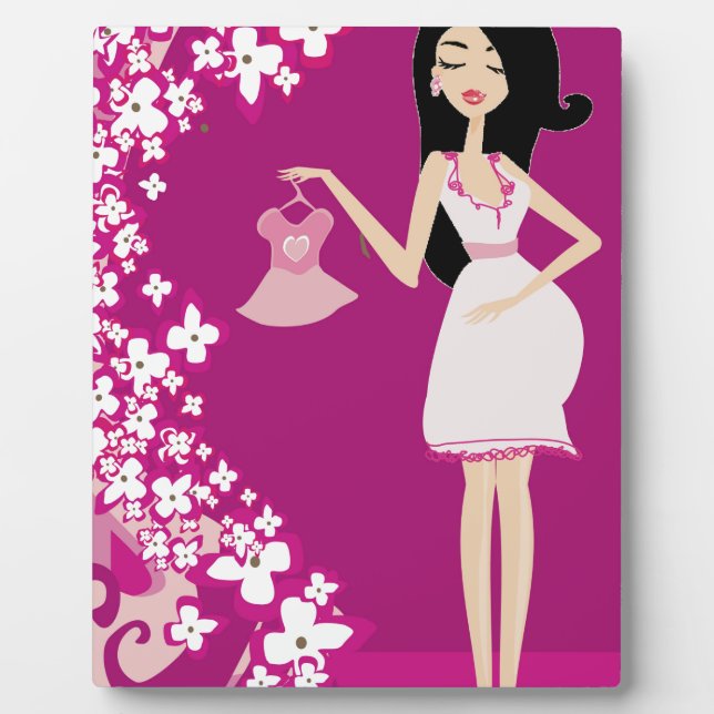 Plaque Photo femme enceinte latina (Devant)