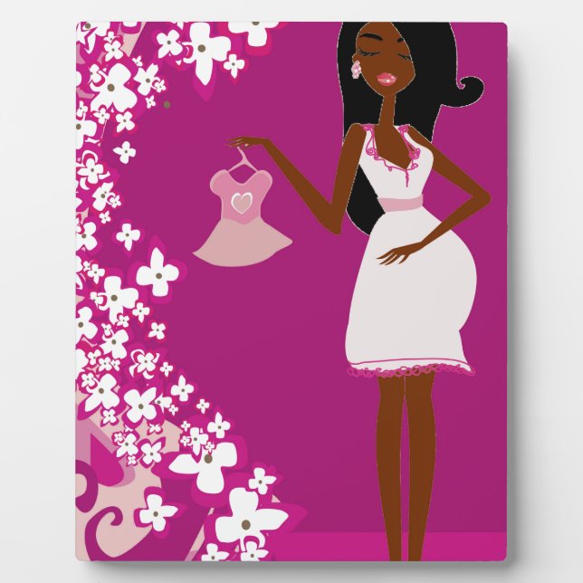 Plaque Photo femme enceinte noire (Devant)