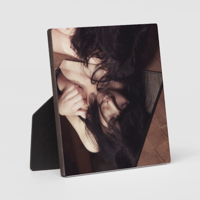 Plaque Photo Femme et miroir (Recto)