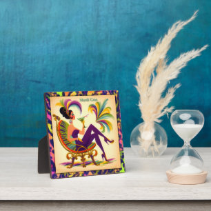 Plaque Photo Femme Martini Mardi Gras Rétro Milieu de Siècle 60