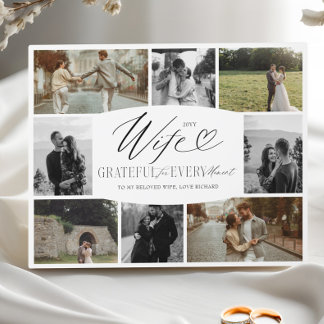 Plaque Photo Femme reconnaissante pour chaque moment Collage de