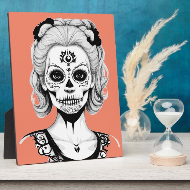 PLAQUE PHOTO FEMME SKULLHEAD (Côté)