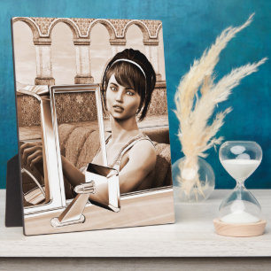 Plaque Photo Femme Vintage