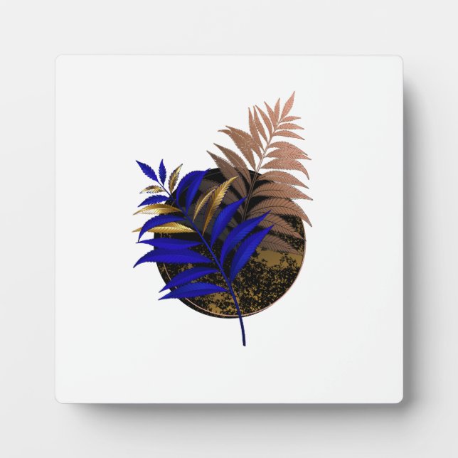 Plaque Photo Ferme bleue sur cercle noir (Devant)