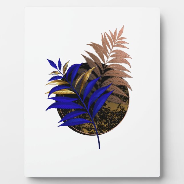 Plaque Photo Ferme bleue sur cercle noir (Devant)