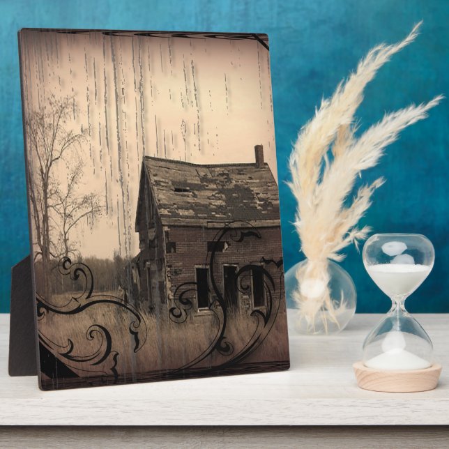 Plaque Photo ferme rustique de l'ouest mariage (Côté)