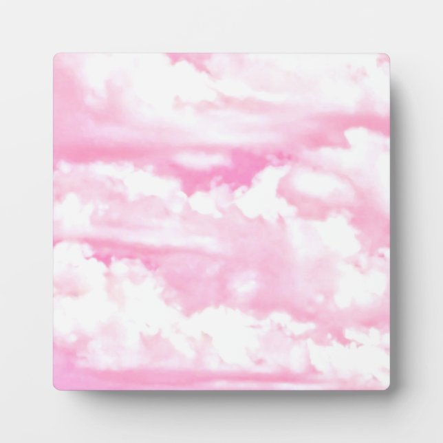 Plaque Photo Festive Pastel nuages heureux rose (Devant)