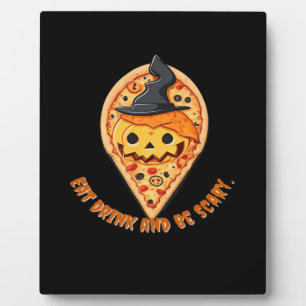Plaque Photo Fête de la Pizza Halloween Citrouille Chapeau de S
