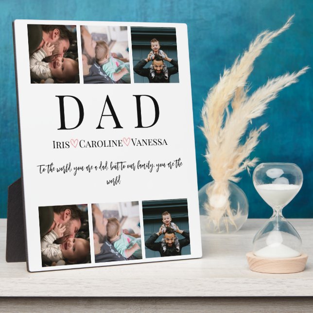 Plaque Photo Fête des pères 6 Collage photo (Côté)