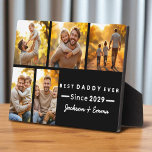 Plaque Photo Fête des pères Cute 5 Photo Collage Meilleur Papa<br><div class="desc">Célébrez un père spécial avec cette plaque de collage photo de la Fête des pères Best Dad Ever moderne. Personnalisez avec vos photos de famille préférées, l'année et les noms pour créer un souvenir unique et élégant. Doté d'un design contemporain épuré et d'une typographie intemporelle, il est parfait pour la...</div>