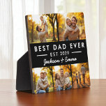 Plaque Photo Fête des pères Meilleur papa Jamais Black Photo Co<br><div class="desc">cadeau de fête des pères,  meilleur papa jamais,  collage photo noir,  cadeau photo personnalisé,  cadeau papa personnalisé,  fête des pères moderne,  affichage photo de famille,  cadeau des enfants,  gardien pour papa,  cadeau papa sentimental,  plaque de nom personnalisé,  décoration de fête des pères,  cinq collage photo,  fête des pères photo</div>