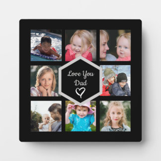 Plaque Photo Fête des pères Photo Collage noir