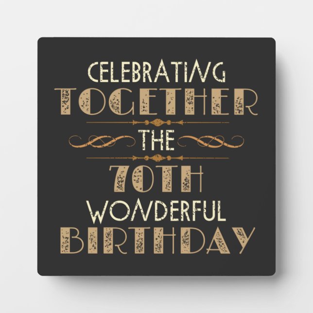 Plaque Photo fête le 70e anniversaire (Devant)