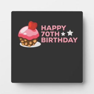 Plaque Photo fêter le 70e anniversaire design avec gâteau
