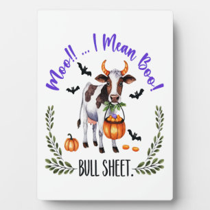 Plaque Photo Feuille de taureau de vache d'Halloween