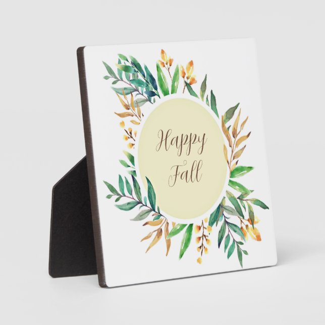 Plaque Photo Feuilles d'automne avec texte personnalisable (Recto)
