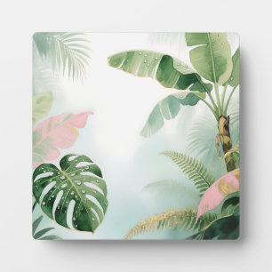 Plaque Photo Feuilles de jungle tropicale aquarelle