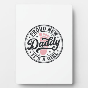 Plaque Photo Fier Nouveau Papa C'est une Fille Vintage Annonce