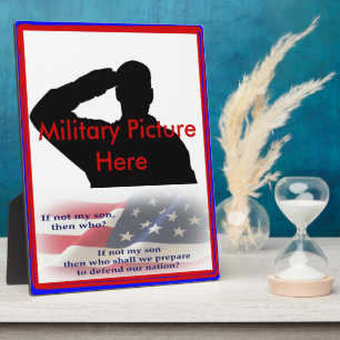 Plaque Photo Fier parent du cadre de fils militaire