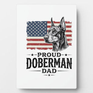 Plaque Photo Fier père Doberman Vintage Drapeau Vector Design_1