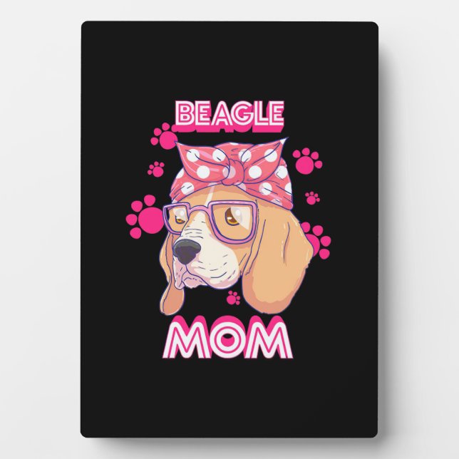 Plaque Photo Fière mère de chien Beagle (Devant)