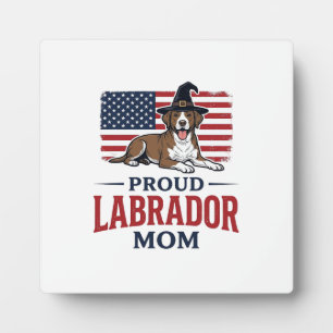 Plaque Photo Fière mère Labrador Patriote Chien Chemise Hallowe