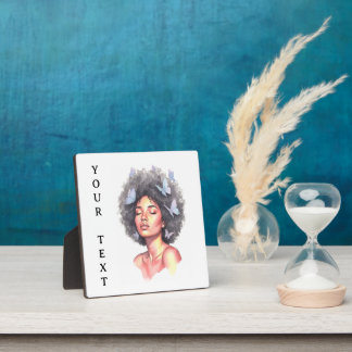 Plaque Photo Fille Noire Papillon Minimaliste Pastel Personnali