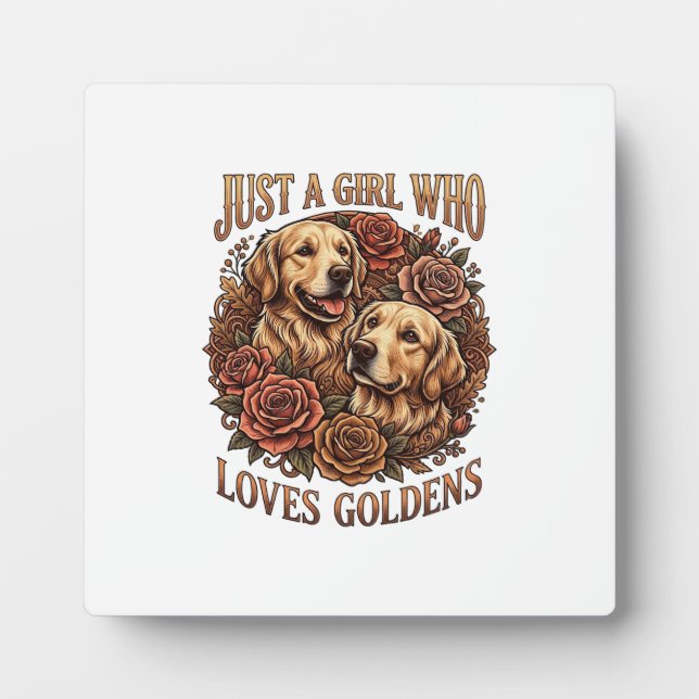 Plaque Photo Fille qui aime simplement les roses pour chiens Go (Devant)