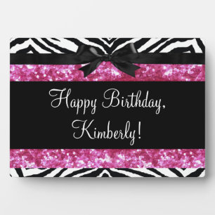 Plaque Photo Fille Zebra Rose Hot Sparkle