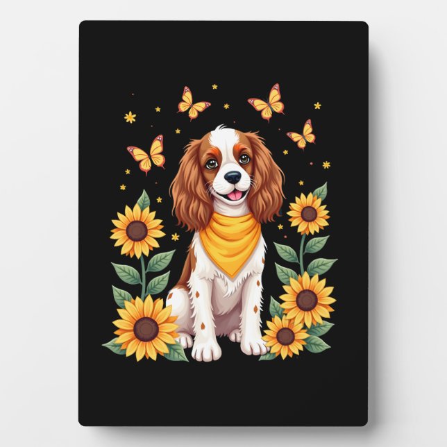 Plaque Photo Filles Femmes Maman Cavalier King Charles Spaniel  (Devant)