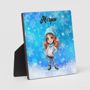 Plaque Photo Filles Hiver Patinage sur glace Figure Patinage Fl