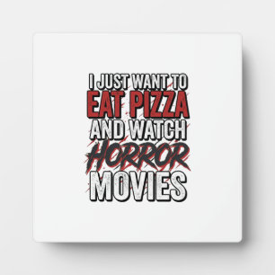 Plaque Photo Films d'horreur de pizza Typographie vintage Hallo