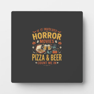 Plaque Photo Films d'horreur Pizza Bière Halloween Design_1