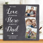 Plaque Photo First Loever Hero Personnalisé 3 Photo Papa<br><div class="desc">Surprise papa cette fête des pères avec une plaque photo personnalisée 3. "My first Love, My Forever Hero, Always my Dad" Personnalisez cette plaque de papa avec photos, message et nom favoris. Visitez notre collection pour les meilleurs cadeaux de fête des pères papa et cadeaux de papa personnalisés. DROIT D'AUTEUR...</div>