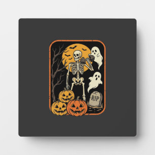 Plaque Photo Fitness Halloween squelette fantôme citrouille Wor