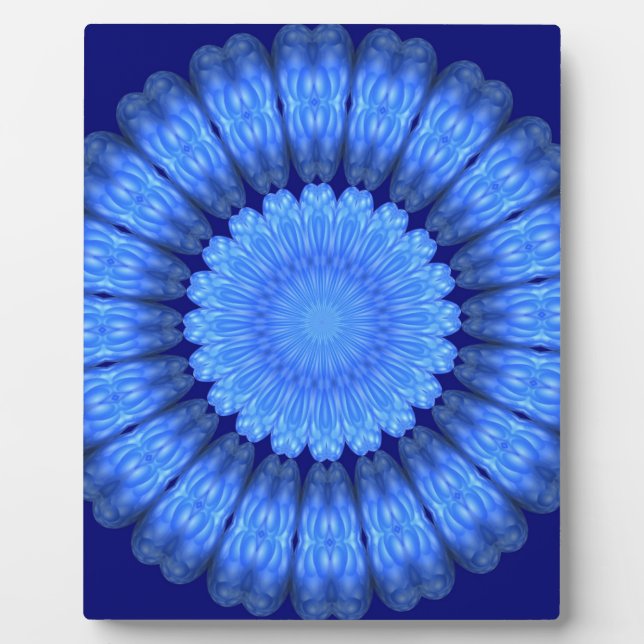 Plaque Photo Fleur abstraite bleue (Devant)