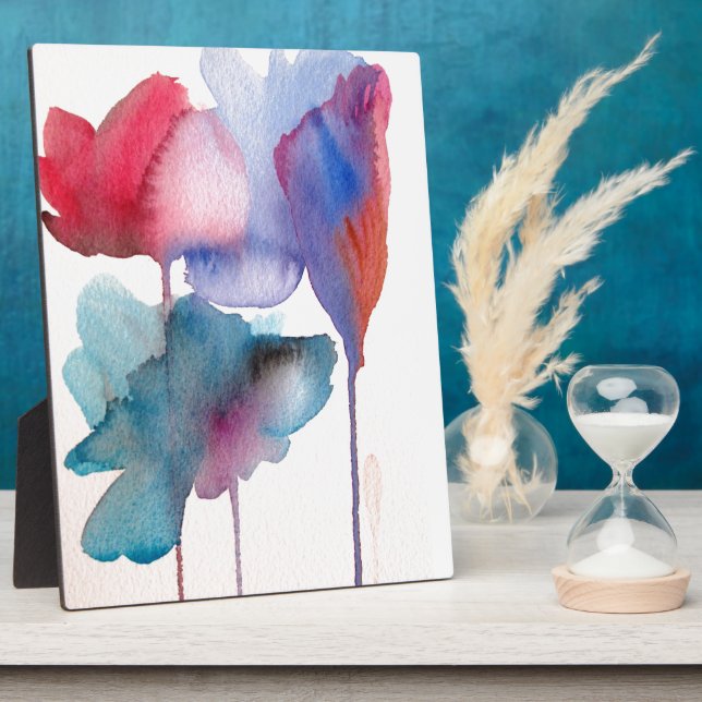 Plaque Photo Fleur aquarelle design floral moderne (Côté)