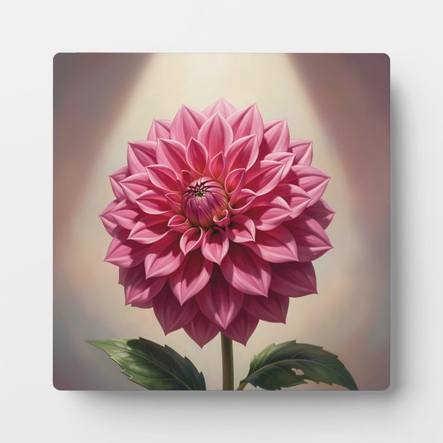 Plaque Photo Fleur de Dahlia Rose Botanique (Devant)