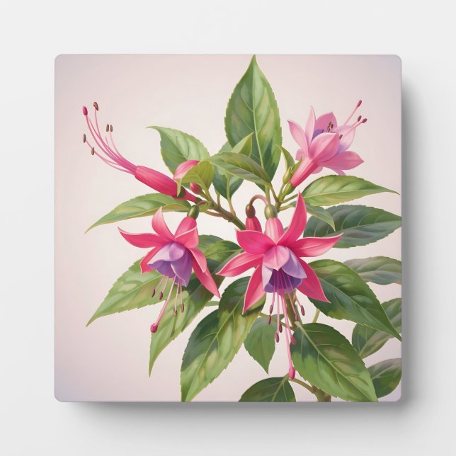 Plaque Photo Fleur de fuchsia rose vibrant  (Devant)