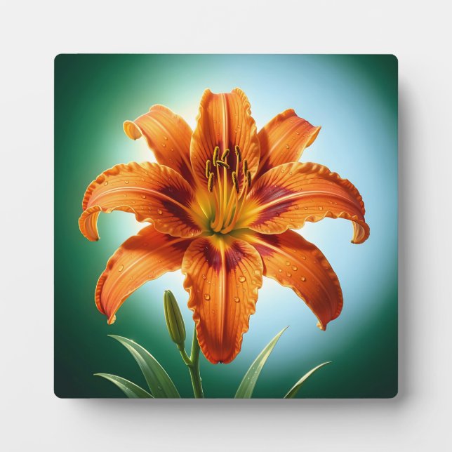 Plaque Photo Fleur de lys orange vibrant en fleurs (Devant)
